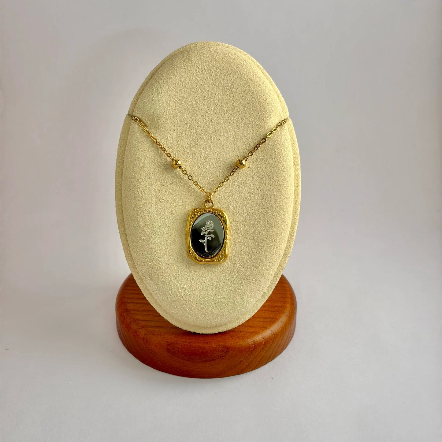 Engraved Rose Necklace