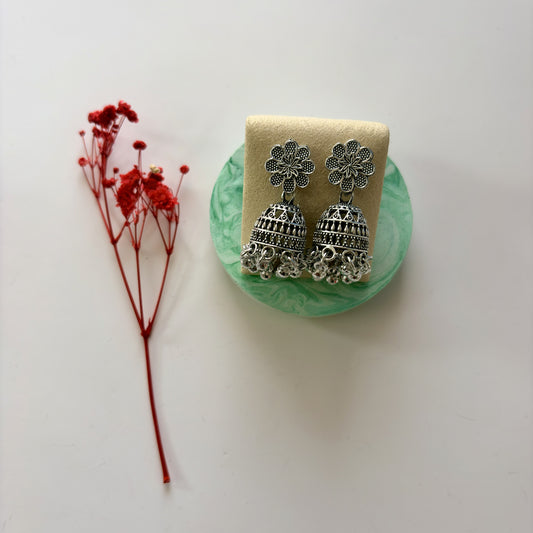 Floral Striped Jhumka