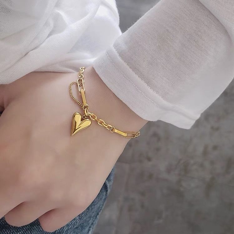 Heart Charm Link Bracelet