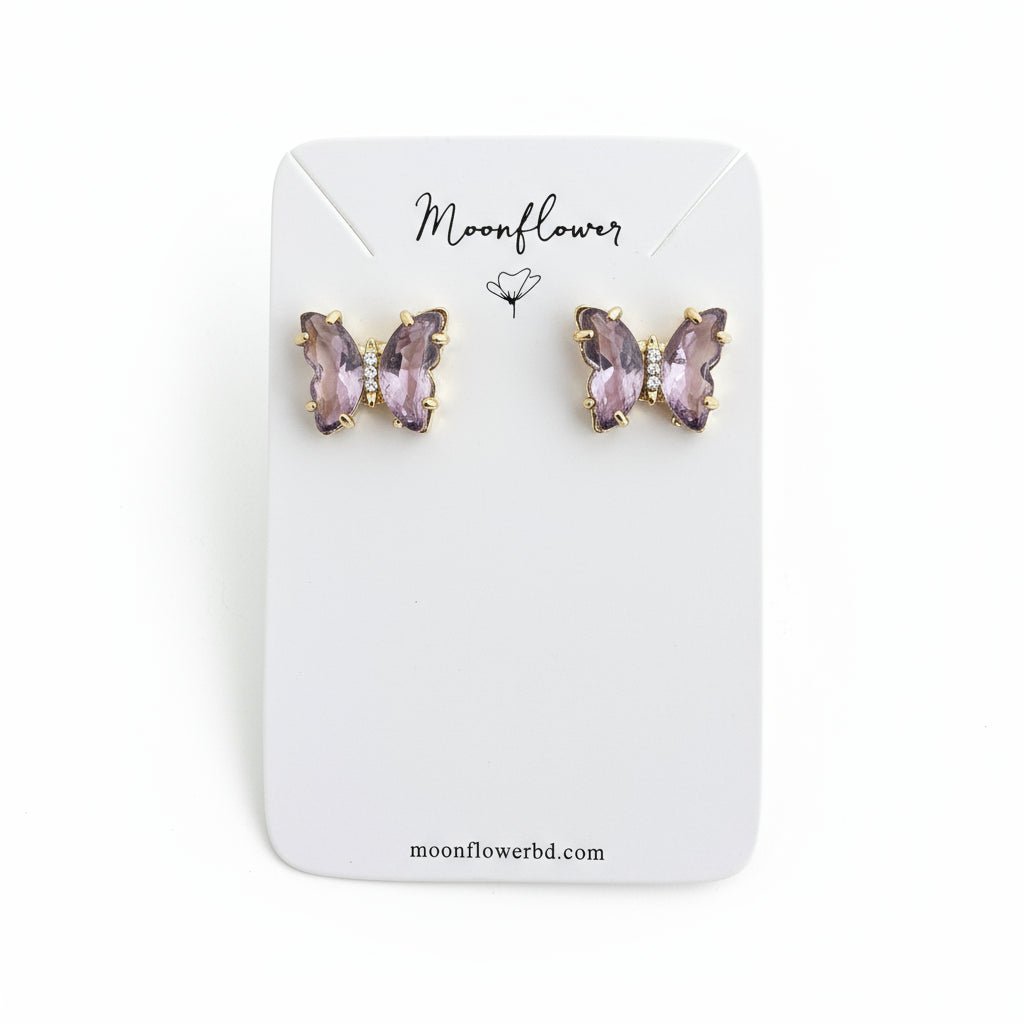 Lavender Butterfly Stud Earrings - Moonflower