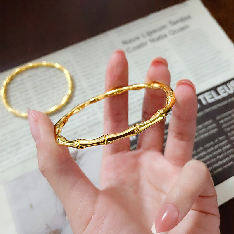 Stainless Steel Bamboo Bracelet