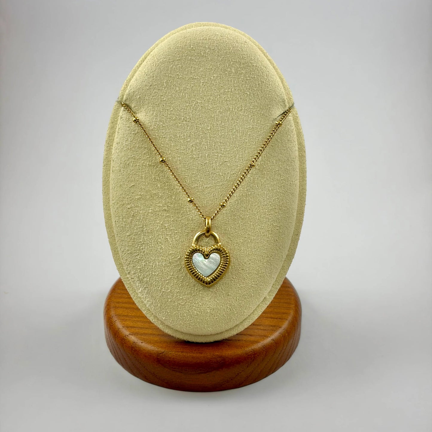 Black Enamel Heart Pendant Necklace - Moonflower