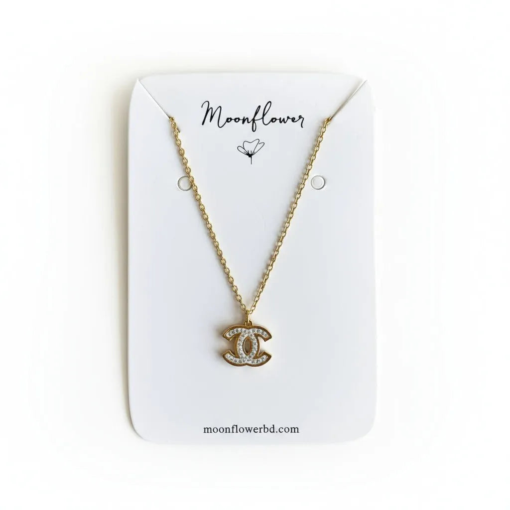 Crystal Double C Necklace - Moonflower