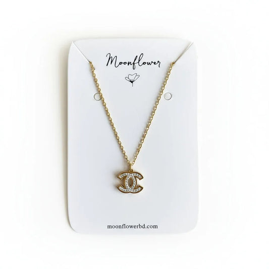Crystal Double C Necklace - Moonflower