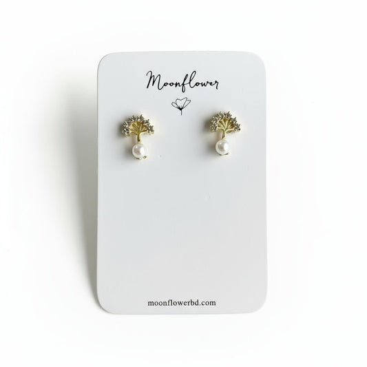 Elegant Tree Stud Earrings - Moonflower