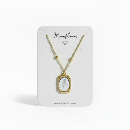 Engraved Rose Necklace