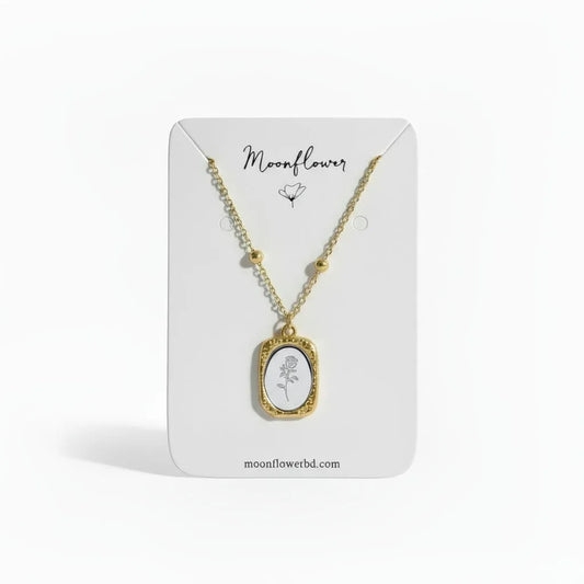 Engraved Rose Necklace