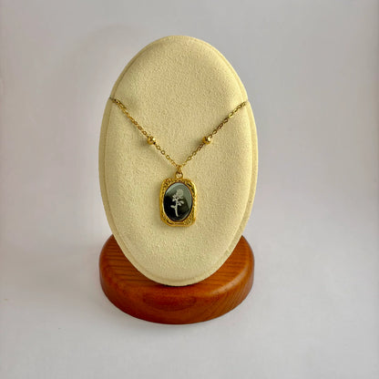 Engraved Rose Necklace