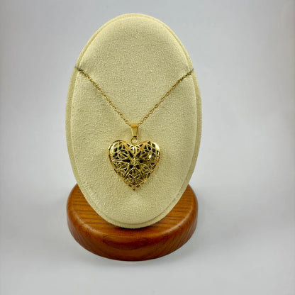 Filigree Heart Locket Necklace