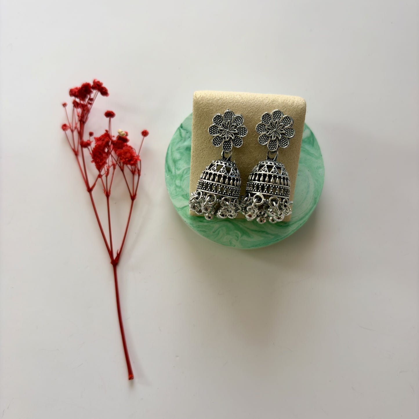 Floral Striped Jhumka