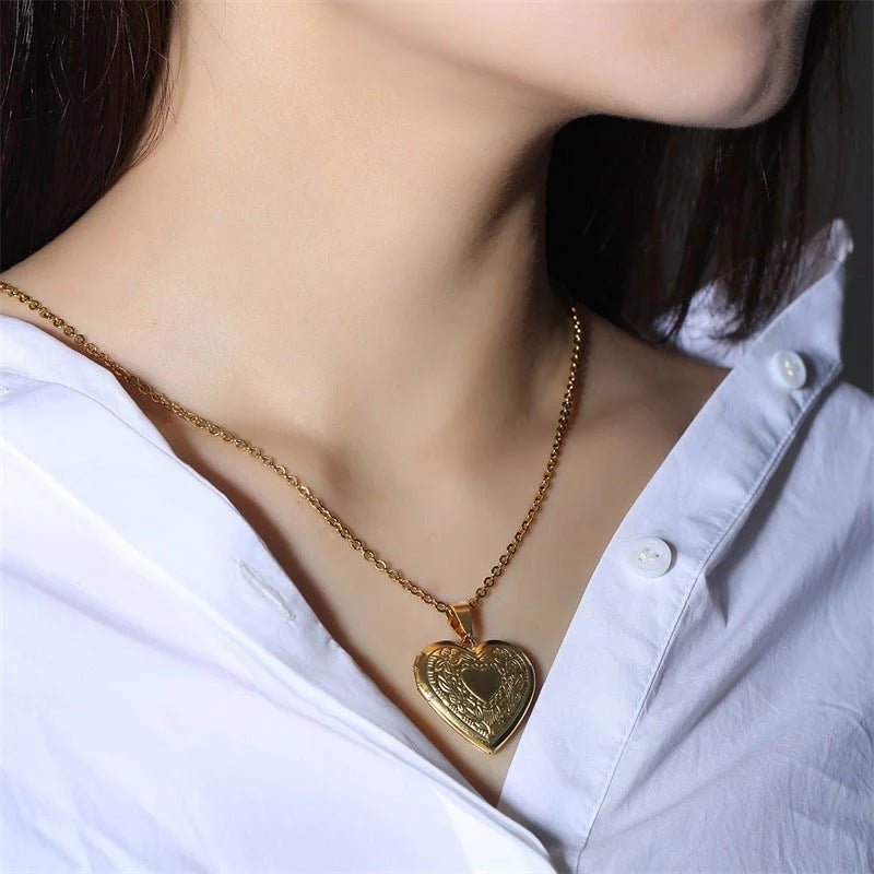 Heart Locket Necklace - Moonflower