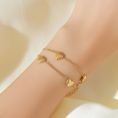 Heart Station Chain Bracelet