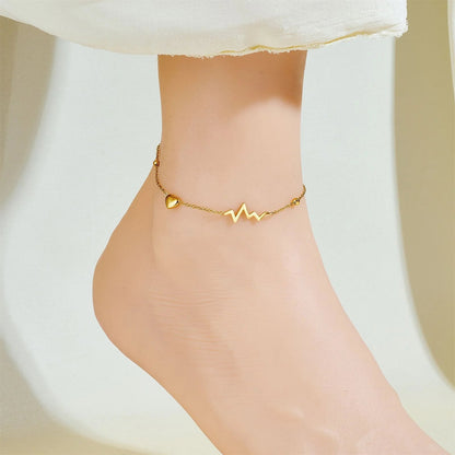 Heartbeat Chain Anklet - Moonflower