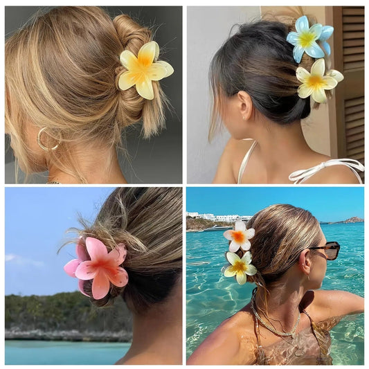 Large Plumeria Hair Claw - Moonflower