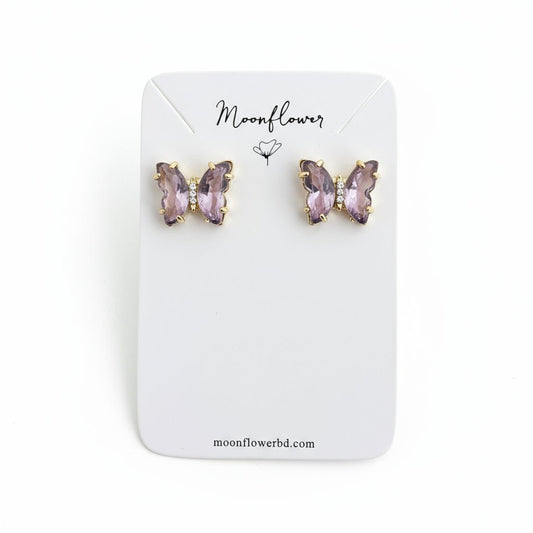Lavender Butterfly Stud Earrings - Moonflower