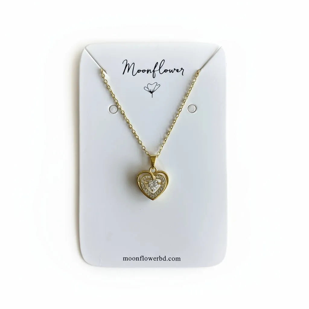 Layered Heart Necklace - Moonflower