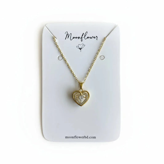 Layered Heart Necklace - Moonflower