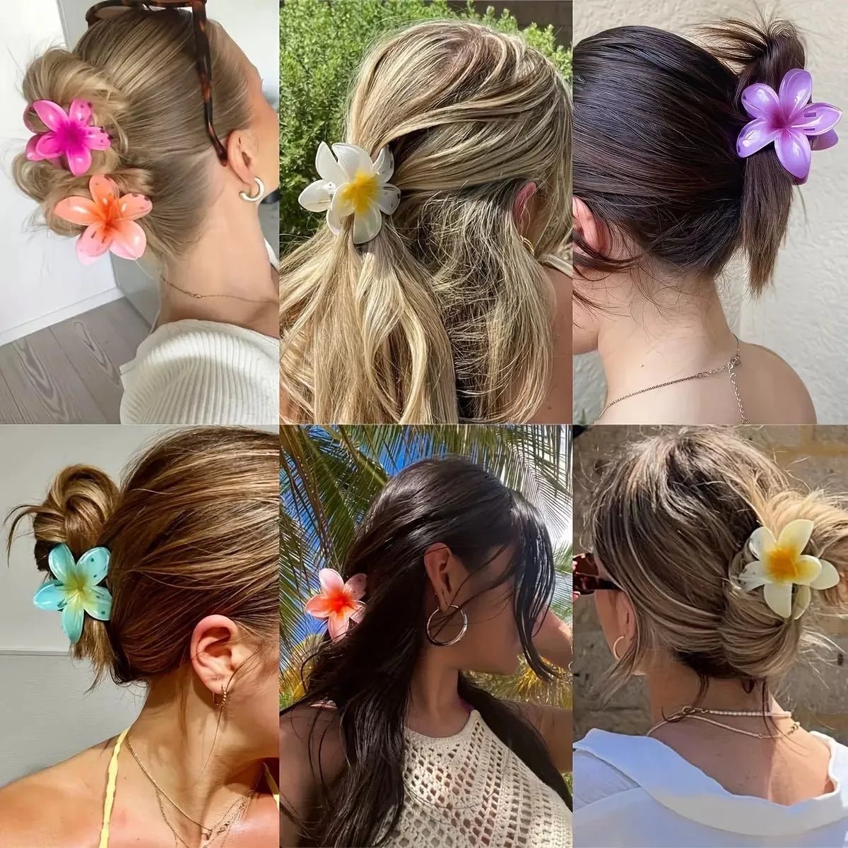 Medium Plumeria Hair Claw - Moonflower