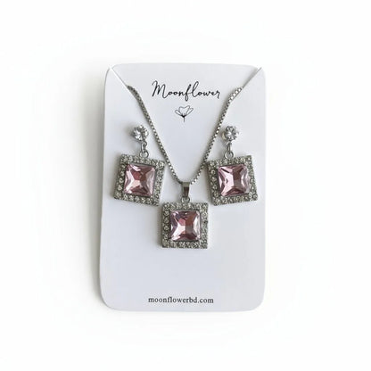 Pink Crystal Jewelry Set - Moonflower