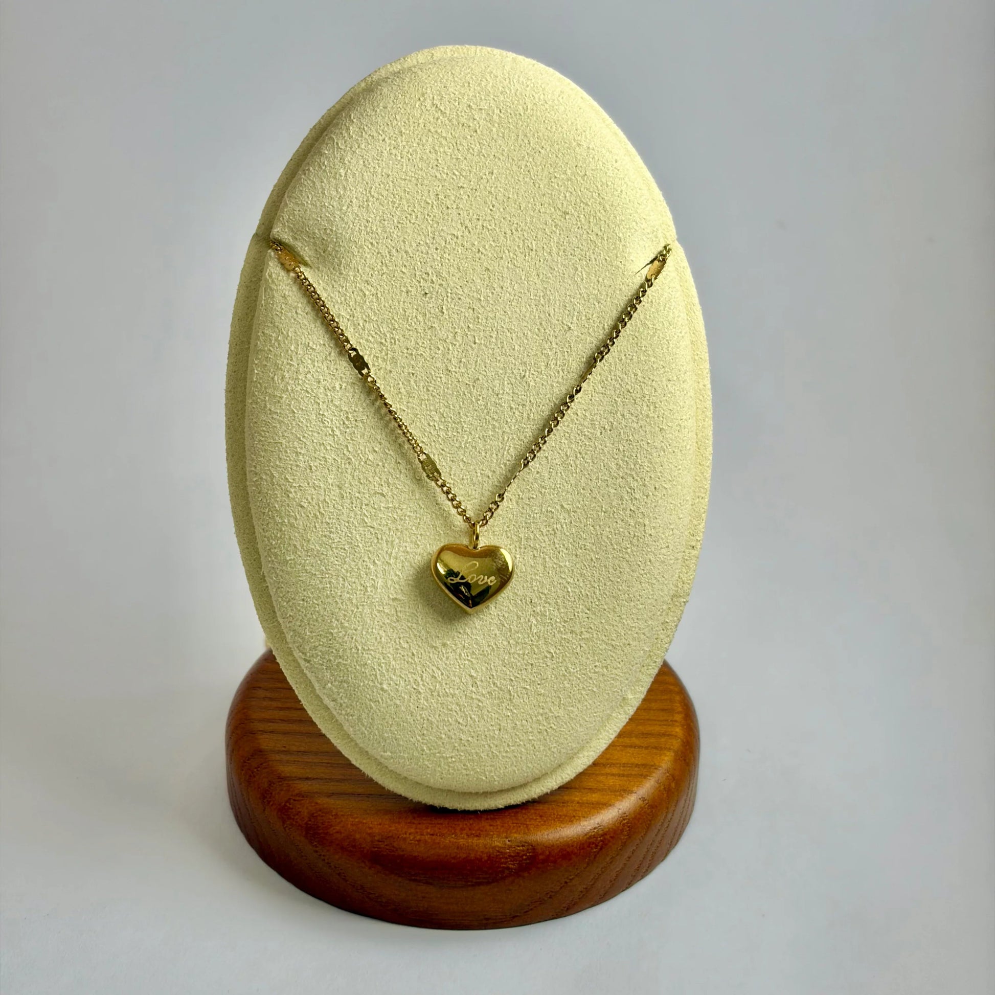 Puffed Heart Pendant Necklace - Moonflower