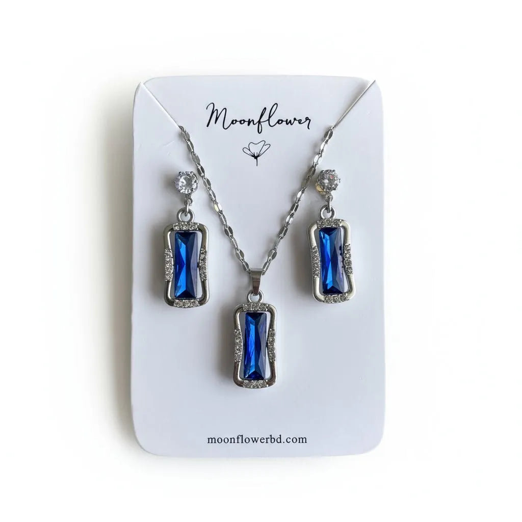 Sapphire Crystal Jewelry Set - Moonflower