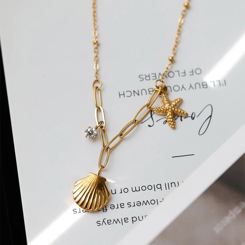 Seashell Charm Necklace - Moonflower