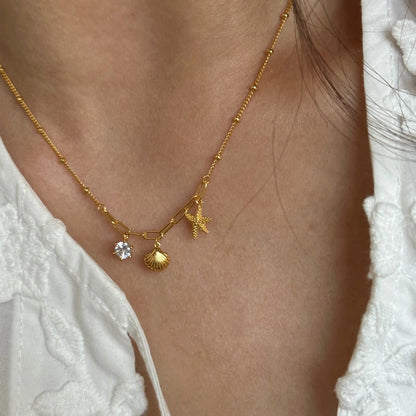 Seashell Charm Necklace - Moonflower
