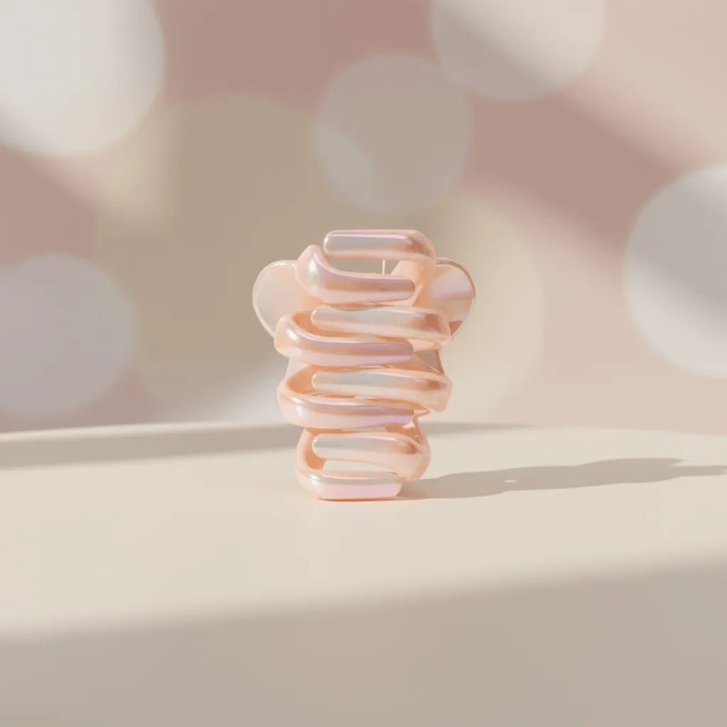 Small Spiral Iridescent Hair Claw Clip - Moonflower