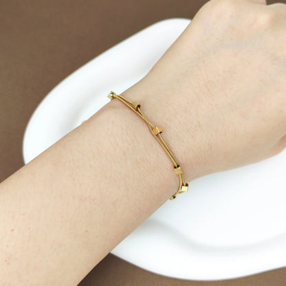 Square Accent Double Chain Bracelet