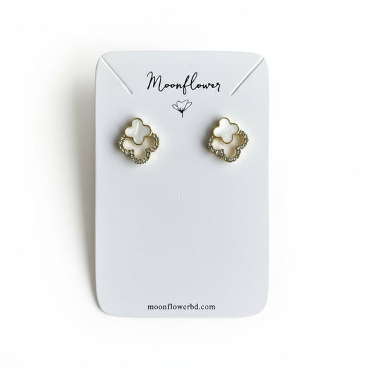 White Clover Stud Earrings - Moonflower
